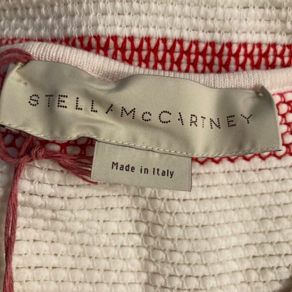 Stella McCartney NWT Red and White Knit Fringe Dress Size 46/M - Picture 7 of 7